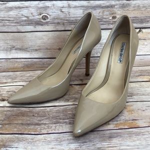 Tan Patent Leather Charles David Caleesi Heels 7.5